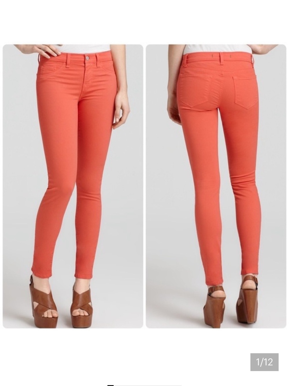 J Brand Tangerine Bright Neon Orange Skinny Leg Pants - Size 29